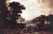 Claude Lorrain Landscape with Merchants sdfg oil on canvas